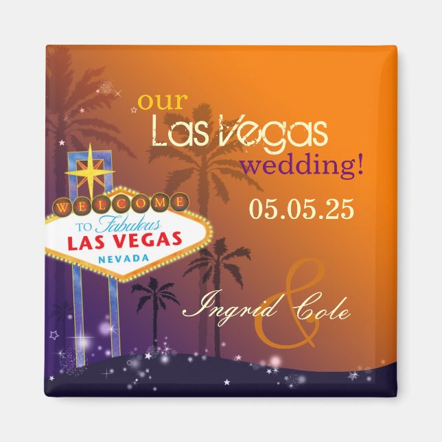 Twilight Las Vegas Wedding Save the Date Magnet (Front)