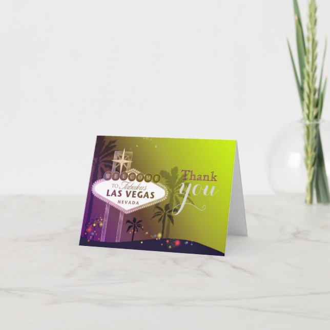 Twilight Las Vegas Wedding Thank You Card (Front)