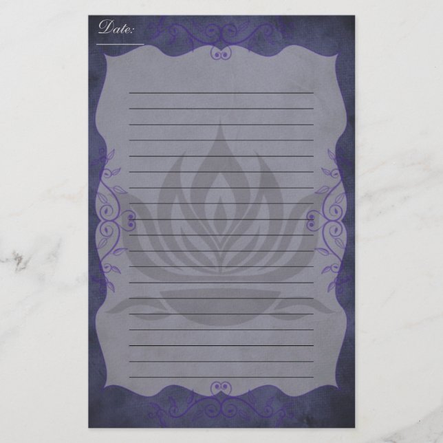 Twilight Lotus Stationery (Front)