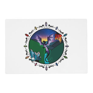 Twilight Magical Crystal Elegant Amethyst Dragon Placemat