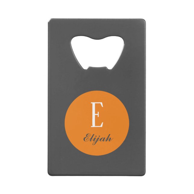 Twilight monogram customized name and initial credit card bottle opener (Front)