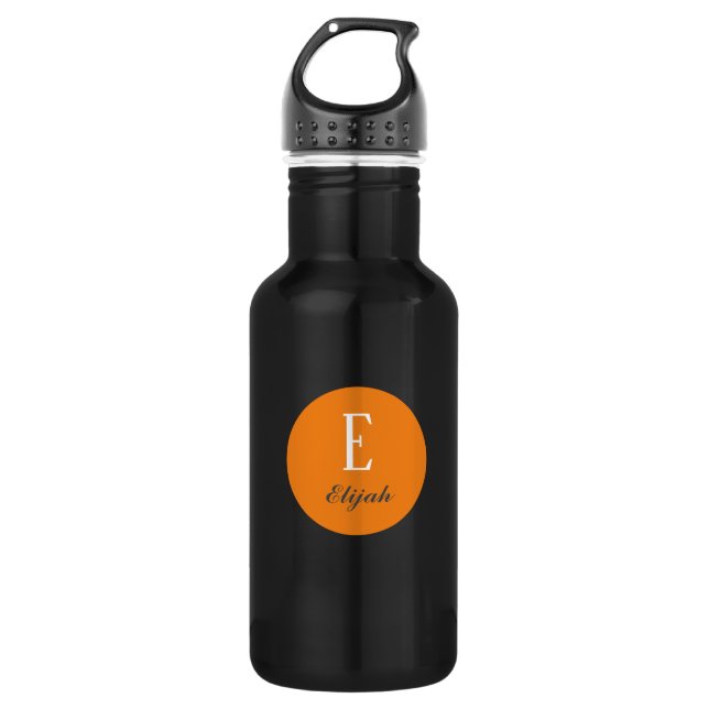 Twilight monogram customized name and initial stainless steel water bottle (Front)