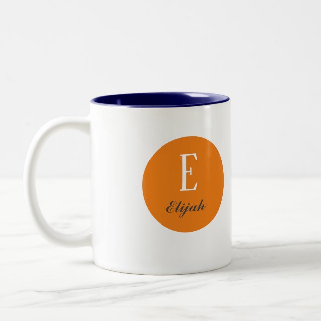 Twilight monogram customized name and initial Two-Tone coffee mug (Left)