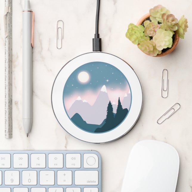 Twilight Mountain Wireless Charger (Desk)