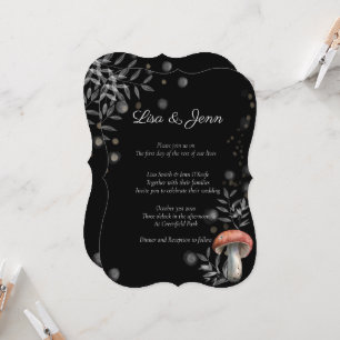 Twilight Mushroom Cottagecore Wedding Invitation