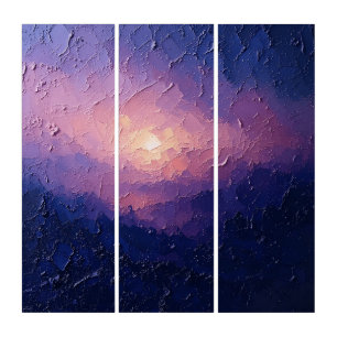 Twilight Ombre Glow Triptych Wall Art
