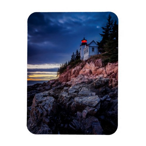 Twilight Over Bass Harbor Lighthouse Acadia Magnet