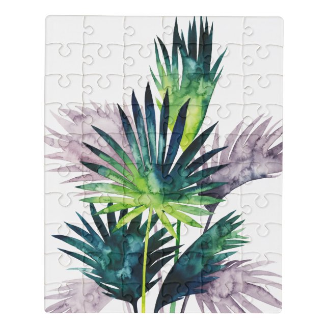 Twilight Palms- Palm Fronds Jigsaw Puzzle (Puzzle Vertical)
