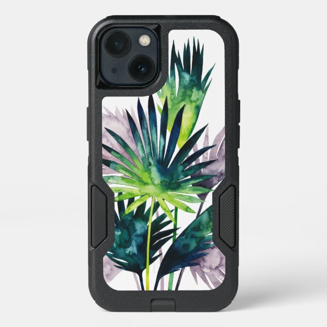 Twilight Palms- Palm Fronds Otterbox iPhone Case (Back)
