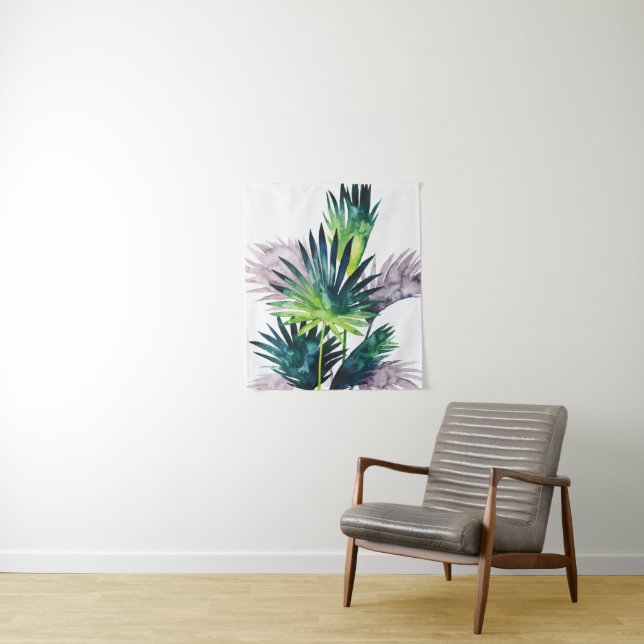 Twilight Palms- Palm Fronds Tapestry (In Situ)