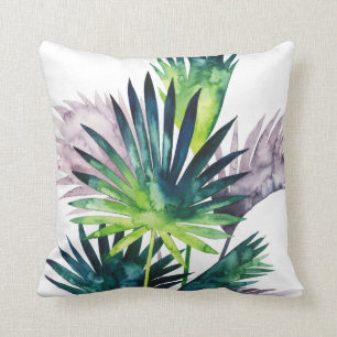 Twilight Palms- Palm Fronds Throw Pillow