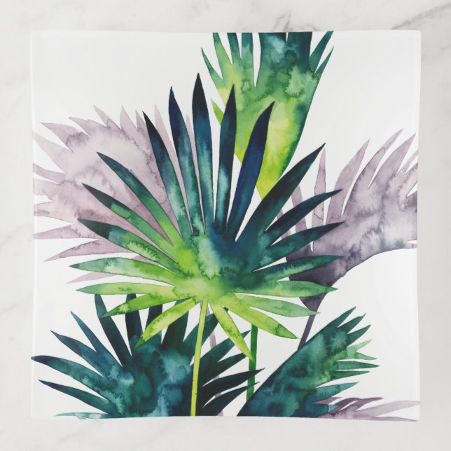 Twilight Palms- Palm Fronds Trinket Tray (Front)
