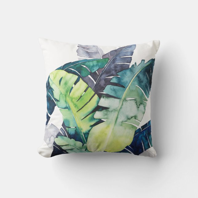 Twilight Palms - Palm Leaves Throw Pillow (Front)