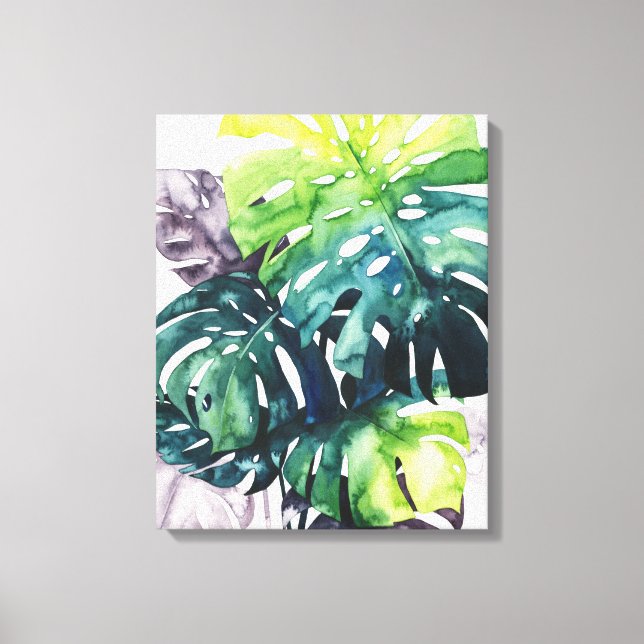 Twilight Palms - Split Leaf Canvas Print (Front)