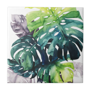 Twilight Palms - Split Leaf Ceramic Tile