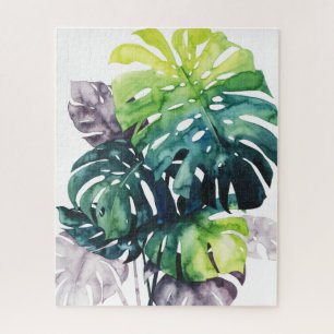 Twilight Palms - Split Leaf Jigsaw Puzzle