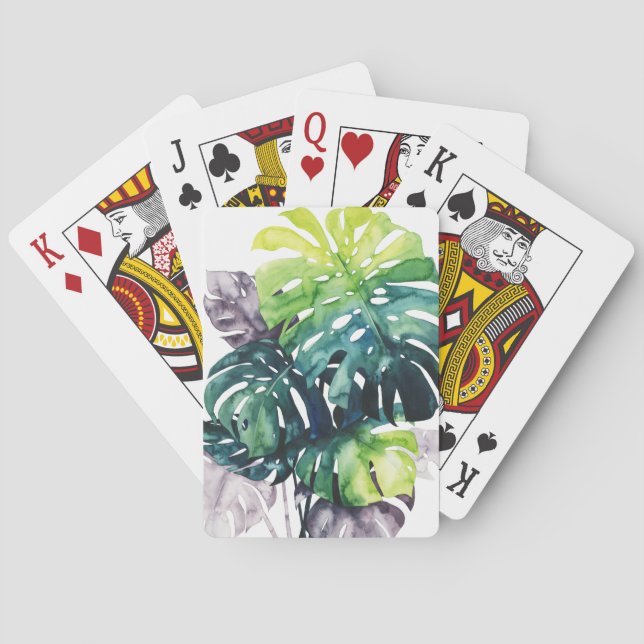 Twilight Palms - Split Leaf Poker Cards (Back)