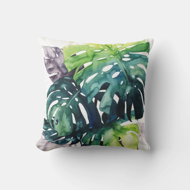 Twilight Palms - Split Leaf Throw Pillow (Front)