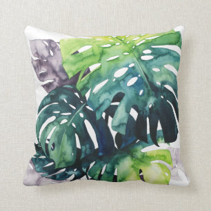 Twilight Palms - Split Leaf Throw Pillow