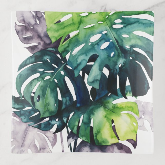 Twilight Palms - Split Leaf Trinket Tray (Front)