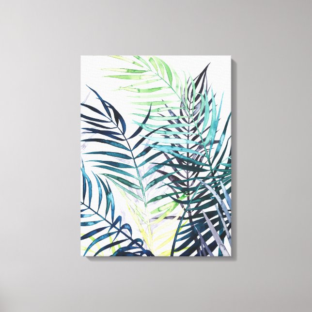 Twilight Palms - Tropical Leaves Canvas Print (Front)