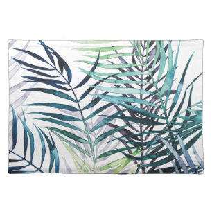 Twilight Palms - Tropical Leaves Cloth Placemat
