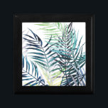 Twilight Palms - Tropical Leaves Gift Box<br><div class="desc">"Twilight Palms I" by Grace Popp. Features tropical greenery in a watercolor style.</div>