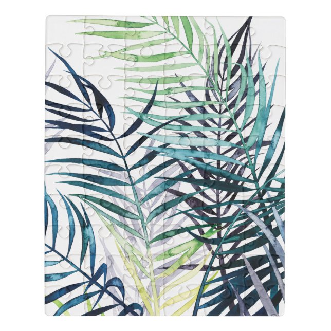 Twilight Palms - Tropical Leaves Jigsaw Puzzle (Puzzle Vertical)