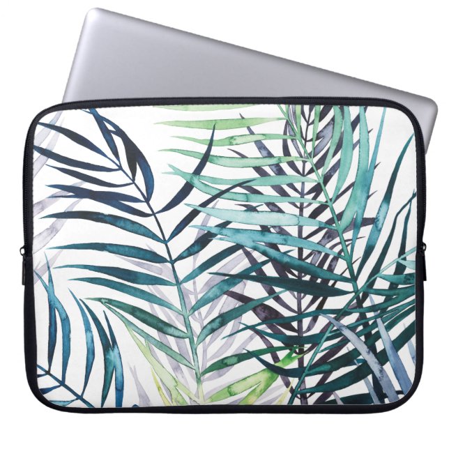 Twilight Palms - Tropical Leaves Laptop Sleeve (Front)