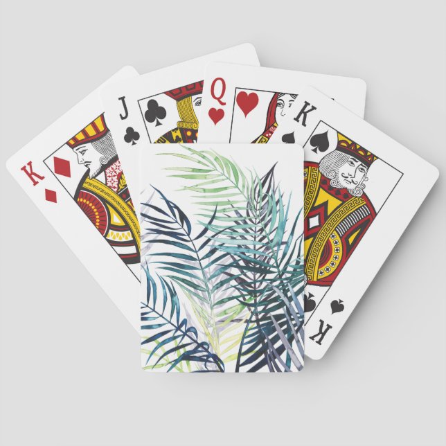 Twilight Palms - Tropical Leaves Poker Cards (Back)