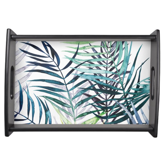 Twilight Palms - Tropical Leaves Serving Tray (Front)
