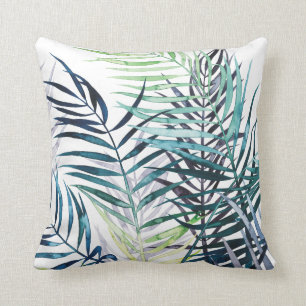 Twilight Palms - Tropical Leaves Throw Pillow
