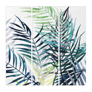Twilight Palms - Tropical Leaves Triptych
