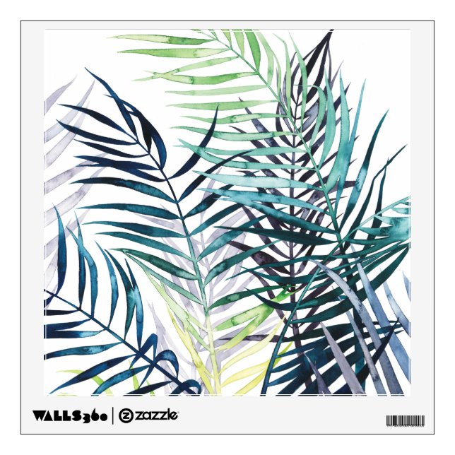 Twilight Palms - Tropical Leaves Wall Decal (Front)