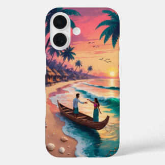 Twilight Parting – Sangam-Inspired Coastal Art iPhone 16 Case