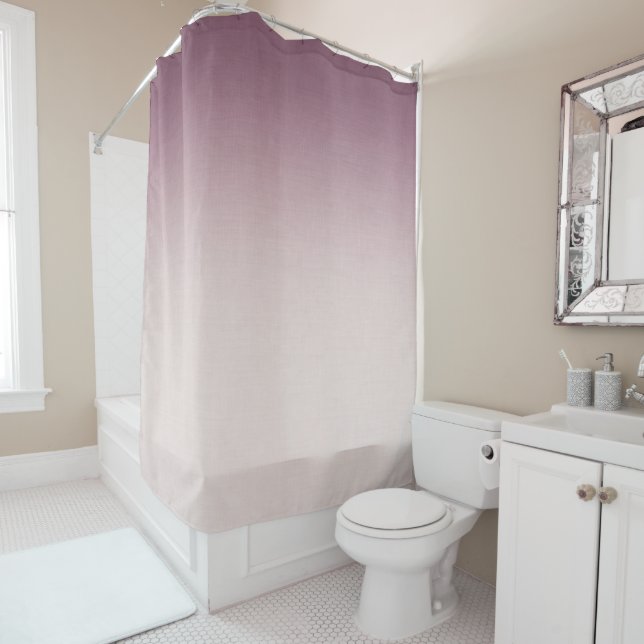 Twilight Plum Ombré Shower Curtain (In Situ)