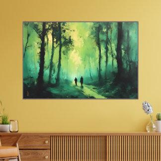 Twilight Promenade on the green Forest Canvas Print