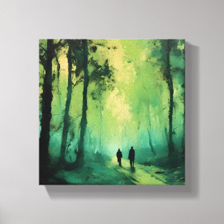 Twilight Promenade on the green Forest Canvas Print