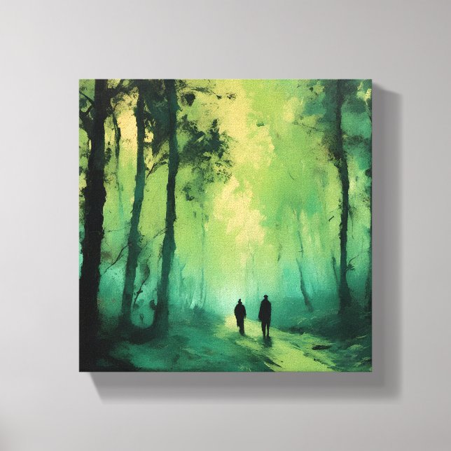 Twilight Promenade on the green Forest Canvas Print (Front)