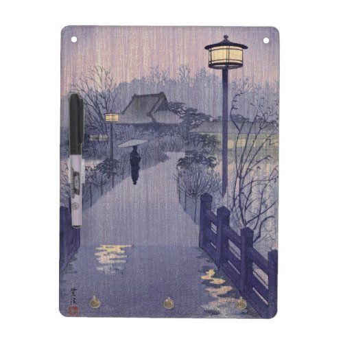 Twilight Rain on Path to Shinobazu in Japan Dry Erase Board