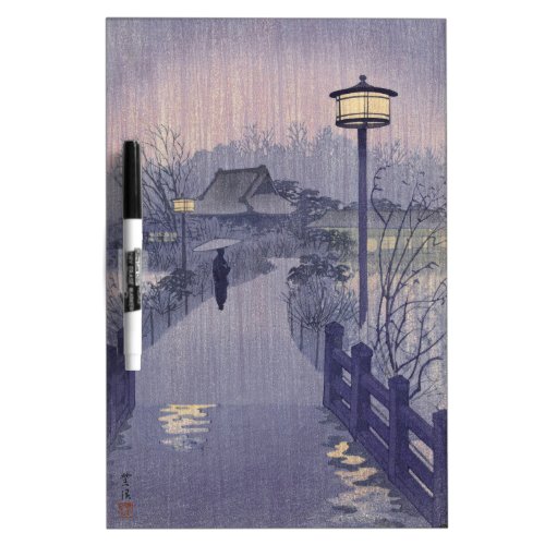 Twilight Rain on Path to Shinobazu in Japan Dry Erase Board