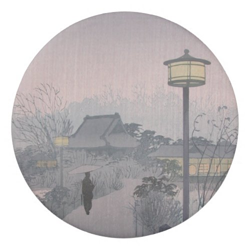 Twilight Rain on Path to Shinobazu in Japan Eraser