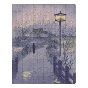 Twilight Rain on Path to Shinobazu in Japan Jigsaw Puzzle