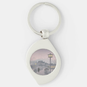 Twilight Rain on Path to Shinobazu in Japan Keychain