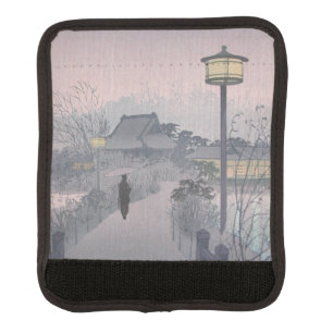 Twilight Rain on Path to Shinobazu in Japan Luggage Handle Wrap