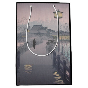 Twilight Rain on Path to Shinobazu in Japan Medium Gift Bag