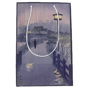 Twilight Rain on Path to Shinobazu in Japan Medium Gift Bag