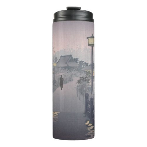 Twilight Rain on Path to Shinobazu in Japan Thermal Tumbler