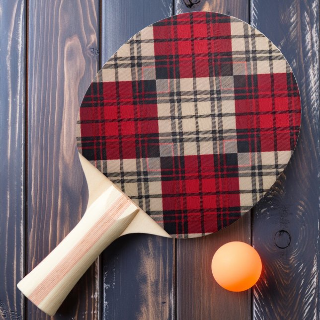 Twilight Red Plaid Ping Pong Paddle (Creator Uploaded)
