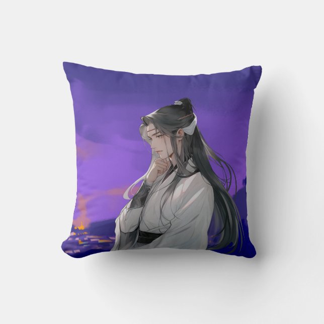 Twilight Reflection – Anime Throw Pillow (Front)